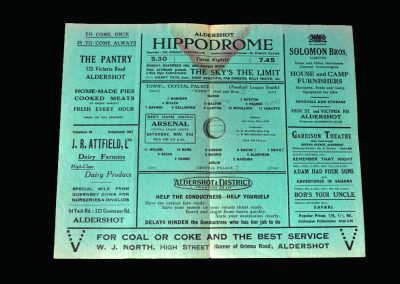 Aldershot v Crystal Palace 14.11.1942