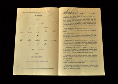 Billingham Synthonia v Stanley 25.04.1953 (£1 a game as an amateur)