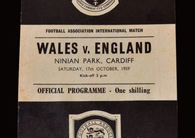 Wales v England 17.10.1959 (Full International Debut)