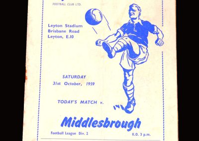 Orient v Middlesbrough 31.10.1959 (Another 0-5 & much confrontation with "his" defence)