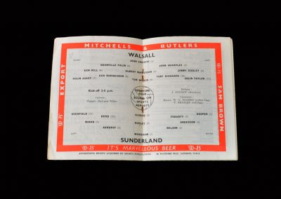 Wallsall v Sunderland (Clough debut for Sunderland)