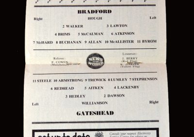 Gateshead v Bradford Park Ave 07.11.1959