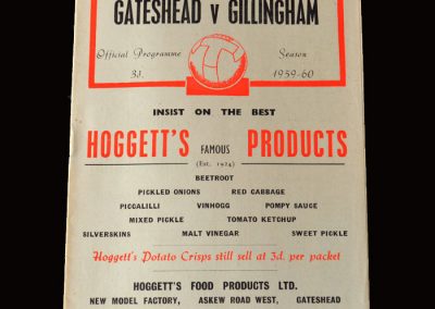 Gateshead v Gillingham 19.12.1959