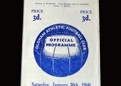 Gateshead v Oldham 30.01.1960