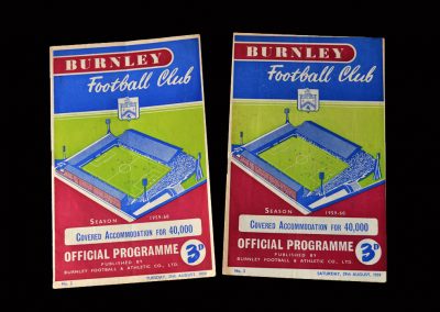 Burnley v Everton 25.08.1959 | Burnley v West Ham 29.08.1959