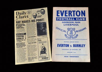 Burnley v Everton 02.09.1959