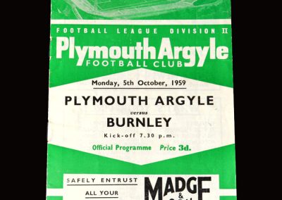 Burnley v Plymouth 05.10.1959