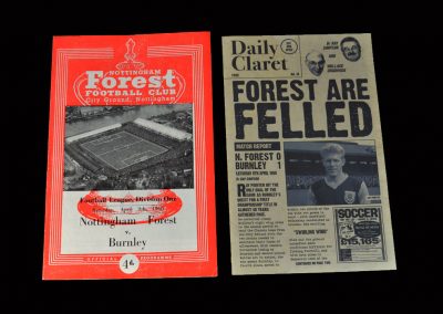 Burnley v Notts Forrest 09.04.1960