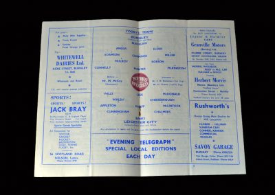 Burnley v Leicester 15.04.1960