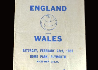 England Youth v Wales Youth 23.02.1952