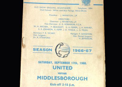 Middlesbrough v Scunthorpe 17.09.1966
