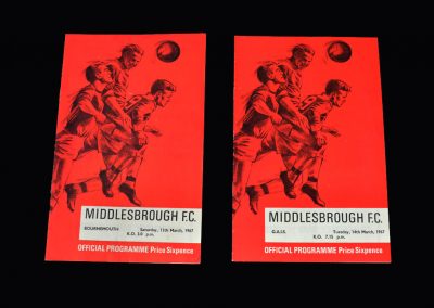 Middlesbrough v Bournemouth 11.03.1967 | Middlesbrough v G.A.I.S 14.03.1967