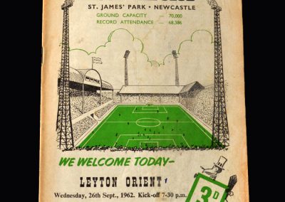 Orient v Newcastle 26.09.1962 (League Cup 2nd Round)