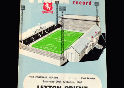 Orient v Aston Villa 20.10.1962