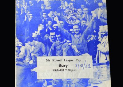 Orient v Bury 03.12.1962 (League Cup 5th Round)