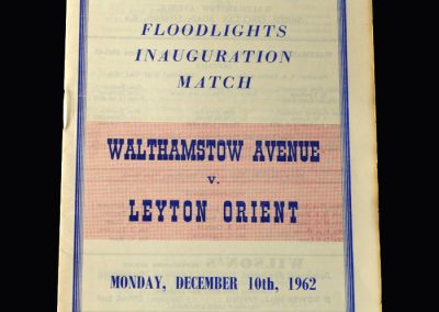 Orient v Walthamstow 10.12.1962