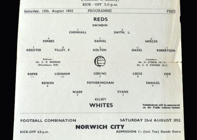 Reds v Whites 16.08.1952 (Practice Match)