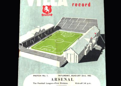 Arsenal v Aston Villa 23.08.1952