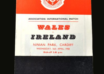 Wales v Ireland 16.04.1958