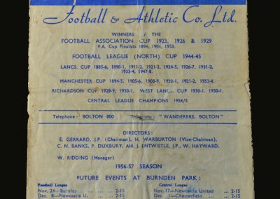 Man Utd v Bolton 10.11.1956