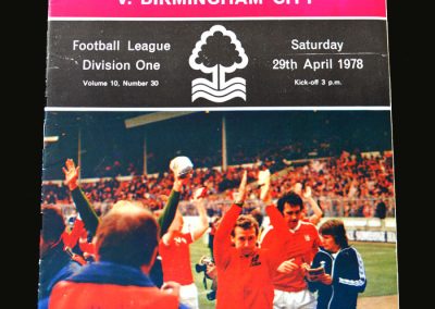 Forest v Birmingham 29.04.1978 (League Champions)