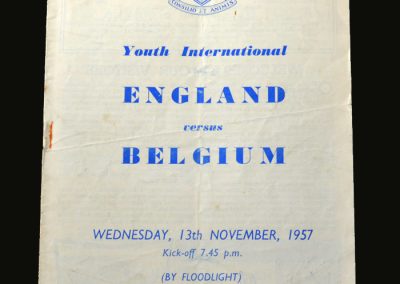 England v Belgium 13.11.1957 (Youth)