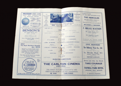 Islington Corinthians v Ajax 15.11.1934