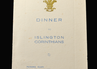 Penang Club dinner menu 10.01.1938