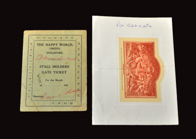 Singapore gate ticket | Saigon 13.02.1938