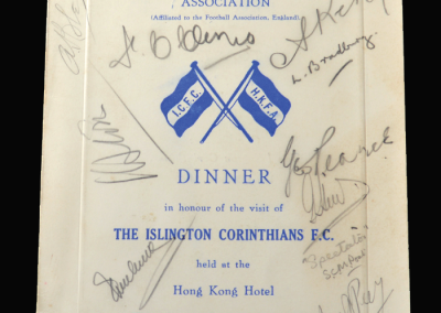Hong Kong FA dinner menu 24.02.1938
