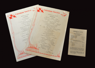 Empress of Japan Menu & Stats 15.04.1938