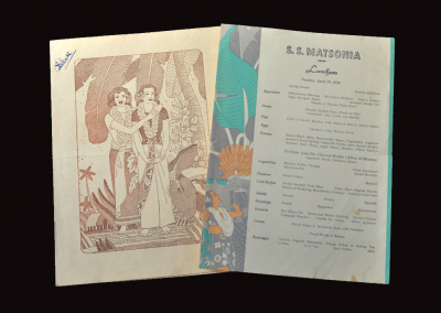 SS Matsonia menu 18/19.04.1938