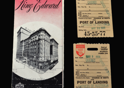 Quebec landing card & exit card with hotel brochure 09.05.1938