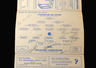 Islington Corinthians v Vancouver All Stars 12.05.1938