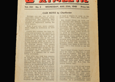 Charlton v Burnley 25.08.1948
