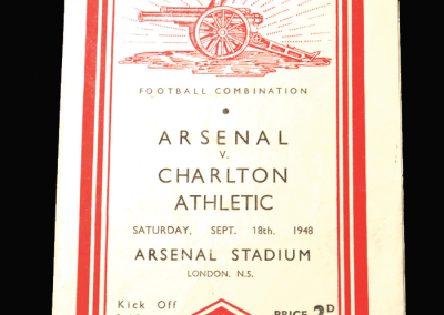 Charlton Reserves v Arsenal Reserves 18.09.1948