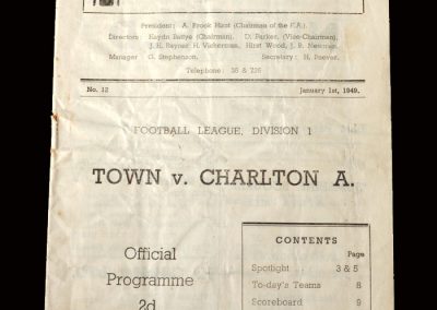 Charlton v Huddersfield 01.01.1949