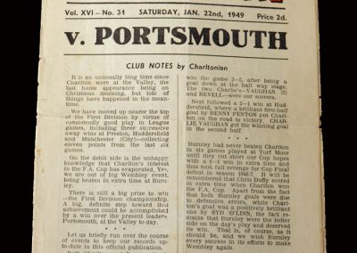 Charlton v Portsmouth 22.01.1949
