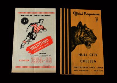 Brentford v Chelsea 05.10.1954 (Friendly) - manager Ted Drake delighted with his efforts in a couple of friendlies | Hull v Chelsea 11.10.1954 (Friendly)