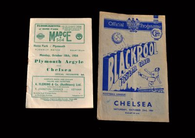 Plymouth v Chelsea 18.10.1954 (another friendly, gets a couple) | Blackpool v Chelsea 23.10.1954