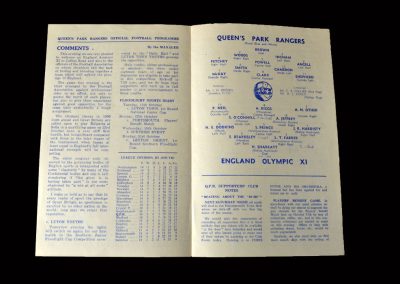QPR V England Olympic 11 10.10.1955 (International trial)