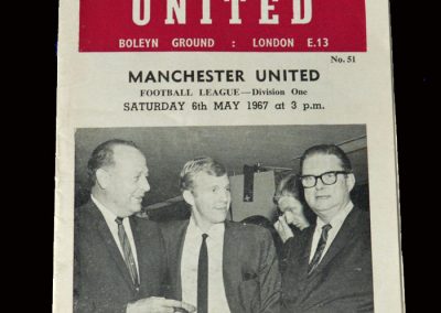 Man Utd v West Ham 06.05.1967 (6-1 win and Champions)