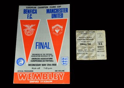 Man Utd v Benfica 29.05.1968 (European Cup Final inc Ticket)