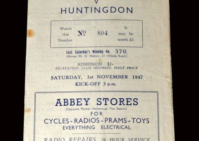 Leicestershire v Huntingdon 01.11.1947
