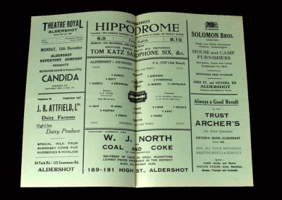 Aldershot v Swindon 13.12.1947 (FA Cup 2nd Round)