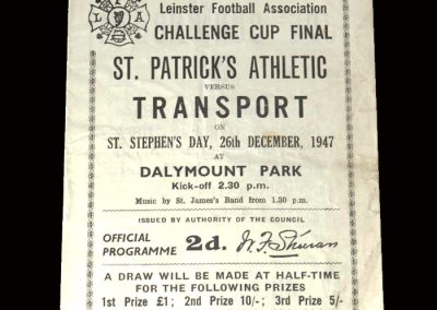 St Patricks v Transport 26.12.1947 (Leinster Cup)