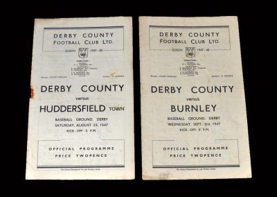 Derby v Huddersfield 23.08.1947 | Derby v Burnly 03.09.1947