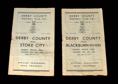 Derby v Stoke 13.12.1947 | Derby v Blackburn 27.12.1947