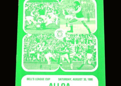 Hibs v Alloa 30.08.1980 - Scottish League Cup 2nd Round 2nd Leg