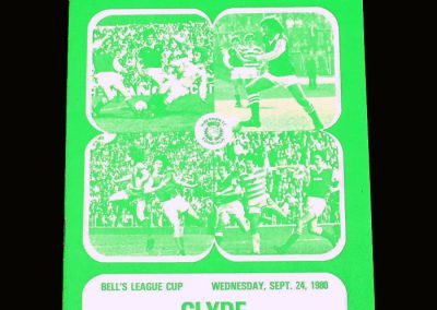 Hibs v Clyde 24.09.1980 - Scottish League Cup 3rd Round 2nd Leg